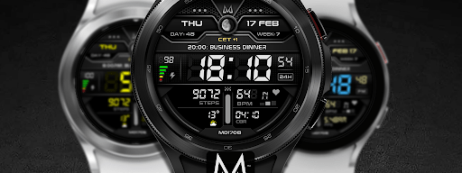 MD170B: Digital watch face pentru Android | iOS
